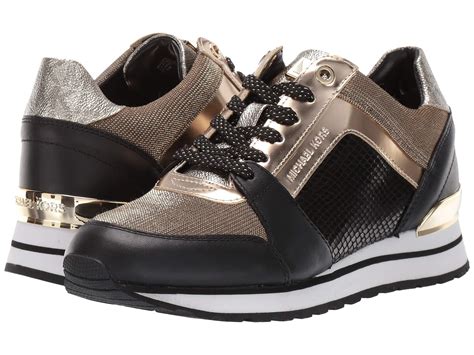 michael kors trainers black and gold|michael kors black trainers women.